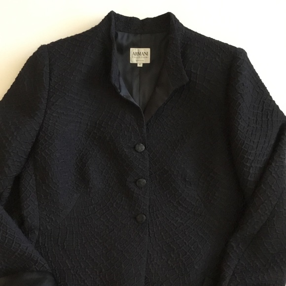 Armani Collezioni Blazer Black Made in Italy Size 16 - Picture 8 of 10